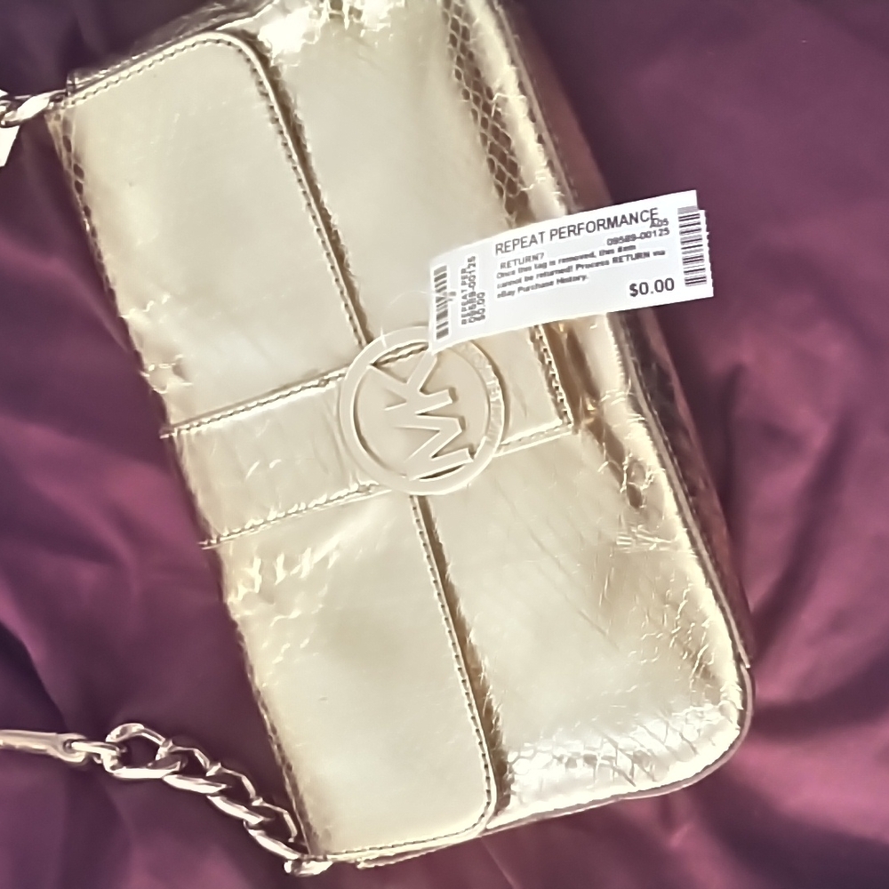 Michael Kors genuine leather gold purse, BNWT.